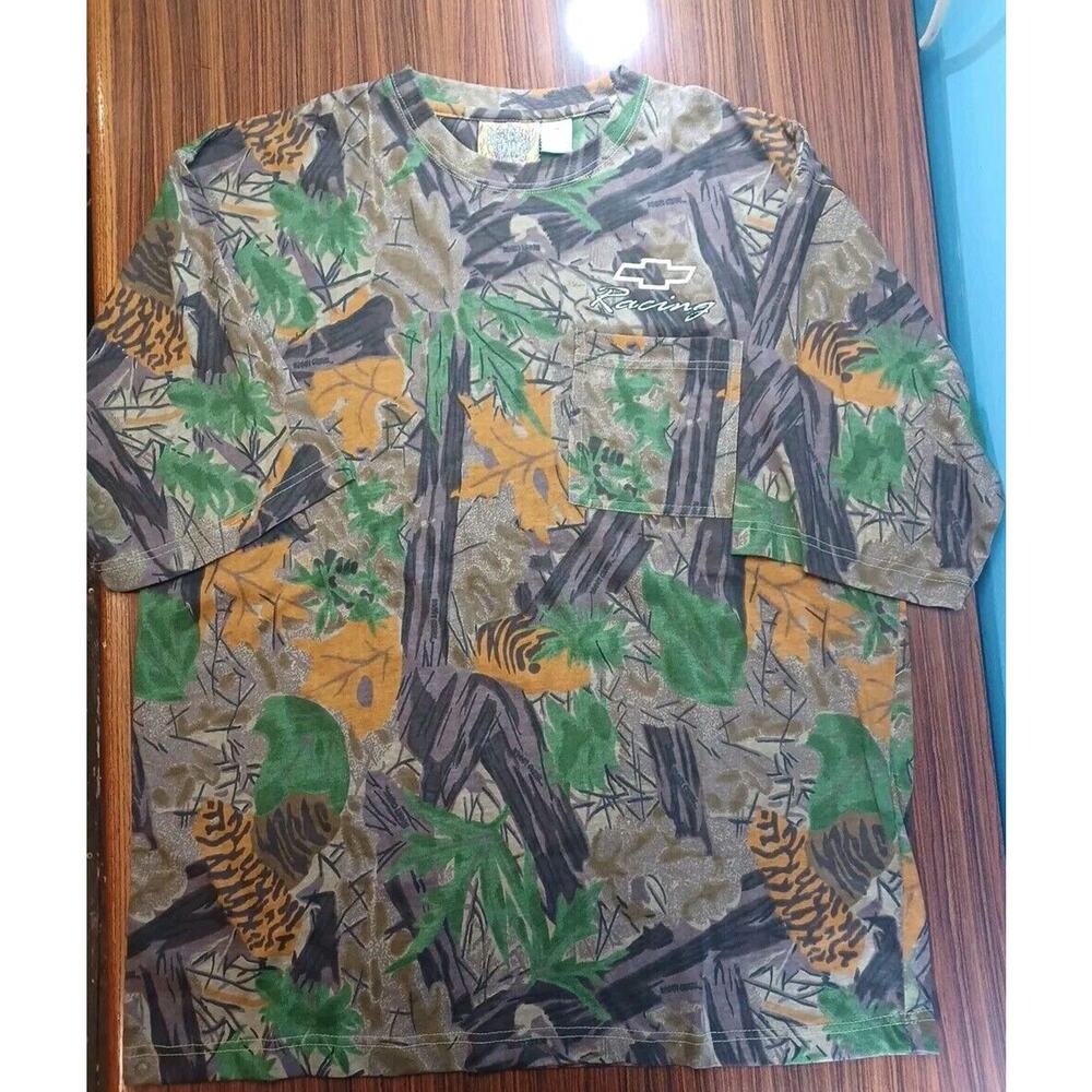 Boggy Creek Apparel Chevrolet Camo T-shirt Size Medium Racing Hunting Leaves - Picture 1 of 7